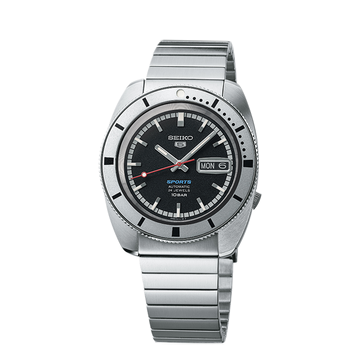 Seiko 5 Sports ‘Pepper Black’ 1968 Recreation Limited Edition SRPL05K1 with Black Dial and Stainless Steel Case